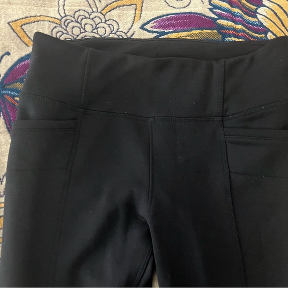 Athleta Chaturanga fleece lined leggings pockets MT medium tall black - Picture 6 of 9